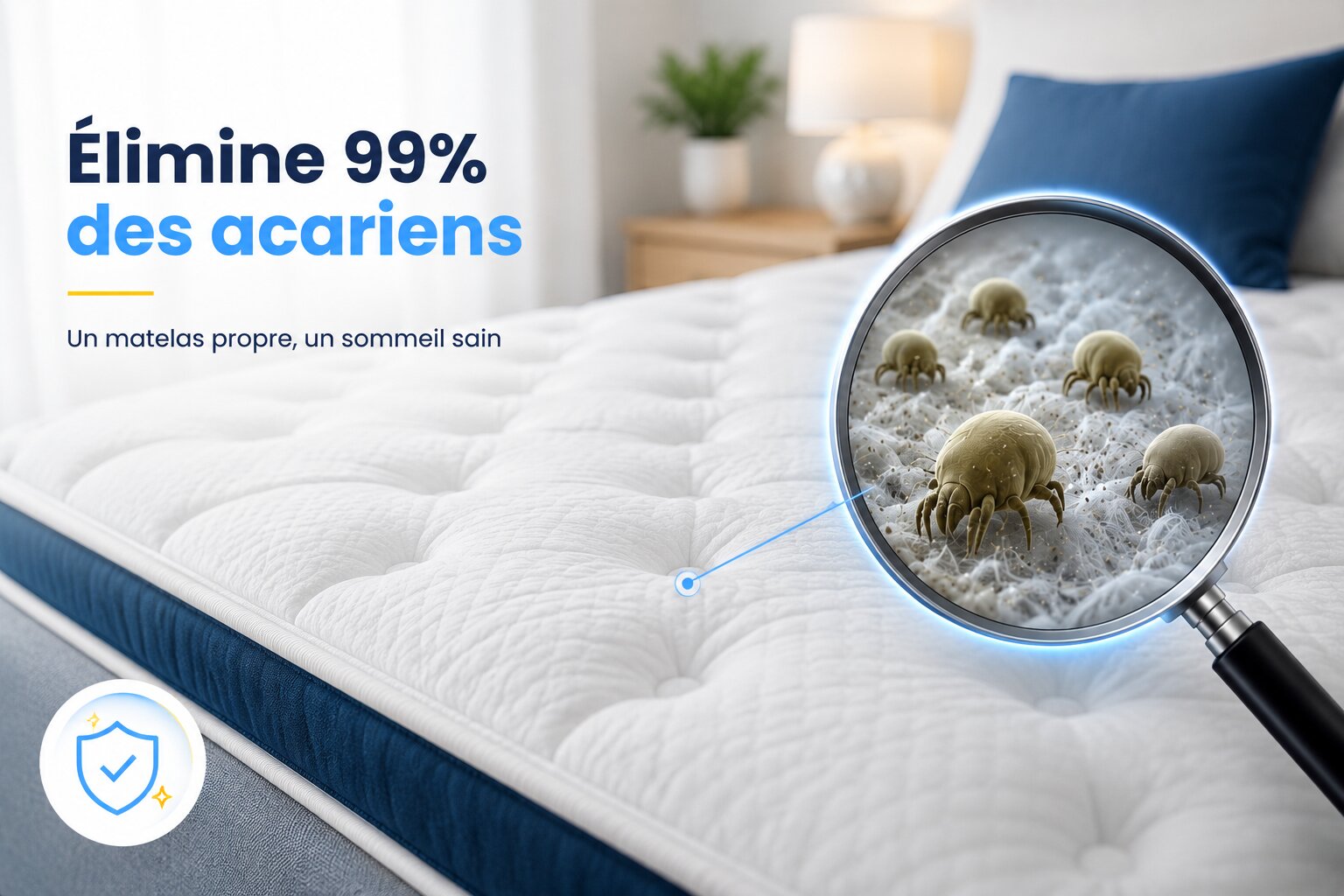 Acariens et allergènes dans un matelas non nettoyé